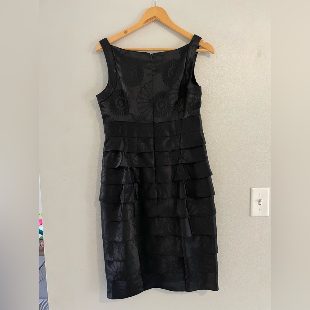 London Times Black Floral Print Ruffled Mini Dress - Picture 2 of 7